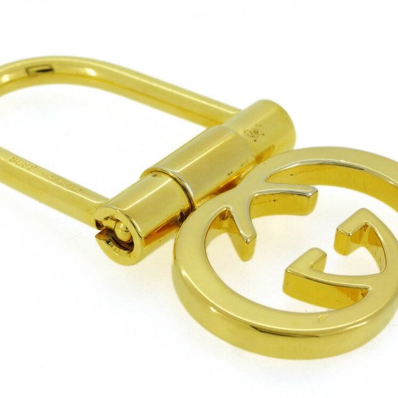 GUCCI key chain double-G gold plated Auth used T16792 - Picture 5 of 9